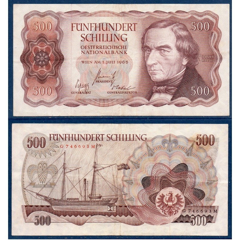 Autriche P.139a, TTB Billet de 500 schilling 1965 Welsbach