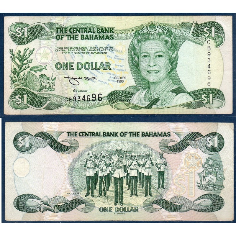 Bahamas P.57a, neuf Billet de 1 dollar 1992 Fanfare