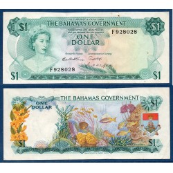 Bahamas P.18a, Sup Billet de 1 dollar 1965 Jardin marin