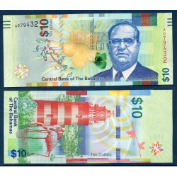 Bahamas P.79, neuf Billet de 10 dollars 2016 Stafford Lofthouse