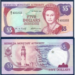 Bermudes P.41b, TTB Billet de 5 dollars 1995 Phare