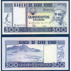 Cap vert P.55a, Neuf, Billet de 500 escudos 1977 Mindelo