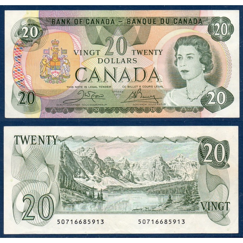 Canada P.93b, Spl Billet de 20 dollar 1979 Lac Moraine