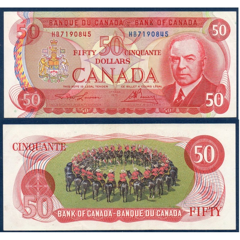 Canada P.90a, Spl Billet de 50 dollar 1975 Police montée