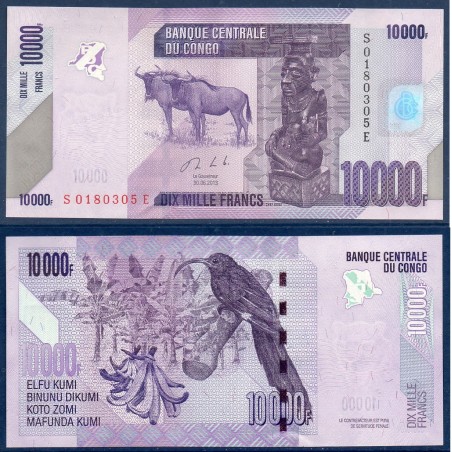 Congo P.103b, Neuf, Billet de 10000 Francs 2013 Souimanga