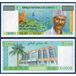 Djibouti P.41, Neuf, Billet de 10000 Francs 1999 Aptidon poissons