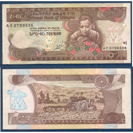 Ethiopie P.48a, TTB, Billet de 10 Birr 1997 Vannier