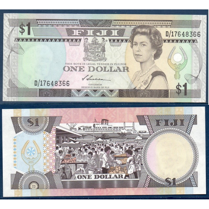 Fidji P.86a, Neuf Billet de 1 Dollar 1987 Marché Suva