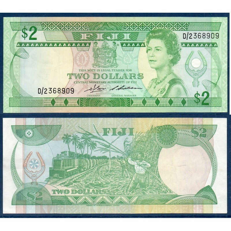 Fidji P.82a, Spl Billet de 2 Dollars 1983 cannes à sucre