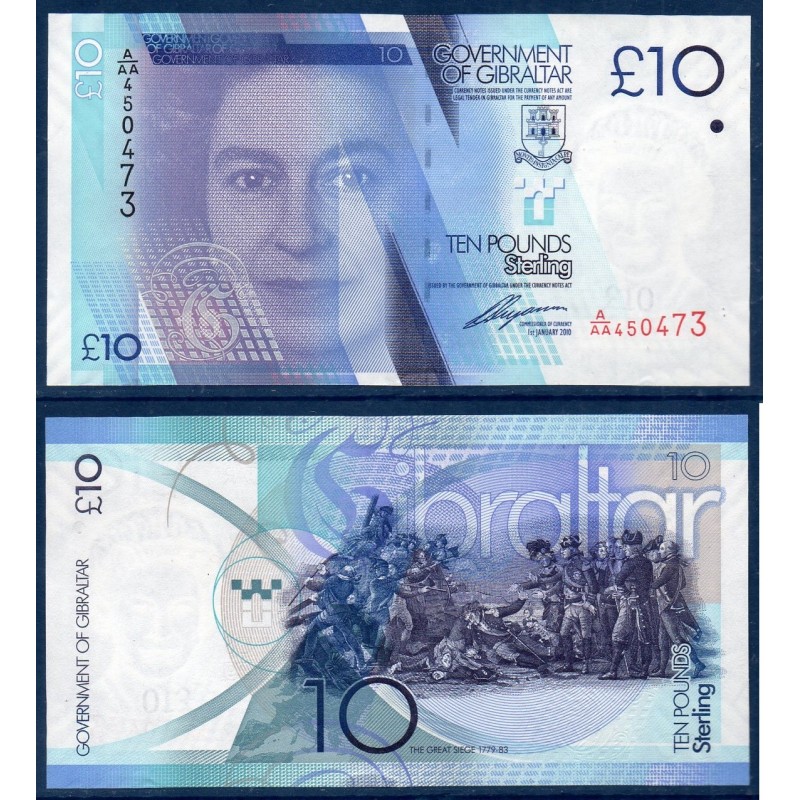 Gibraltar P.36a, Billet de 10 pounds 2010 bleu