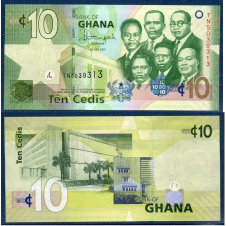 Ghana P.39f, Neuf, Billet de 10 Cedis 2015 Dirigeants