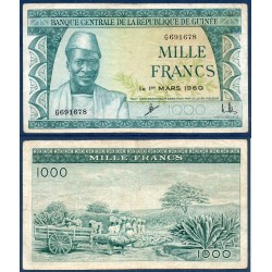 Guinée P.15a, TB, Billet de 1000 Francs 1960 Charette