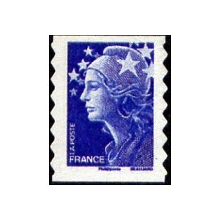 Timbre France Yvert No 4201  Marianne de Beaujard sans valeur bleu autoadhésif issu de carnet