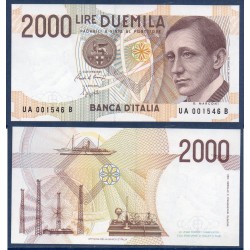 Italie P.115, Neuf Billet de 2000 Lire 1990-1992 Marconi