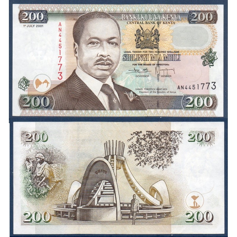 Kenya P.38f, Sup, Billet de 200 Shillings 2001 Parc Uhuru