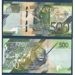 Kenya Pick N°55, Neuf, Billet de 500 Schillings 2019 Lion