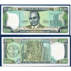 Liberia P.25, Neuf, Billet de 100 Dollars 1999 Tolbert