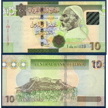 Libye Pick N°78Ab, neuf Billet de banque de 10 dinars 2011