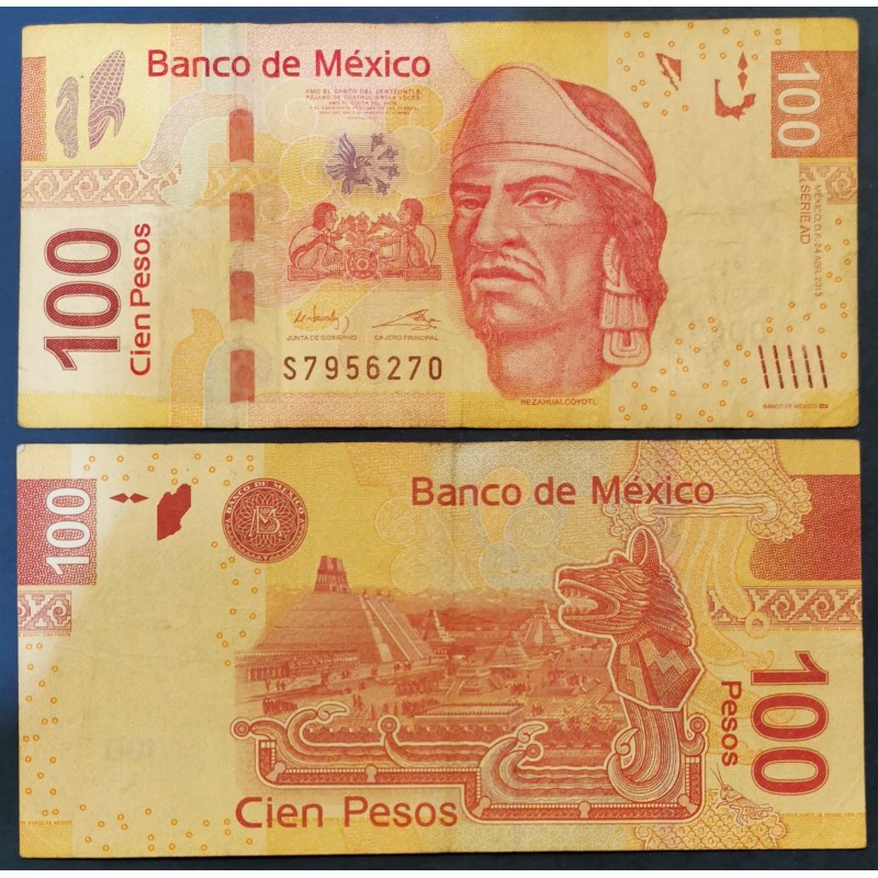 Mexique Pick N°124ad, TTB Billet de Banque de 100 pesos 24.4.2013