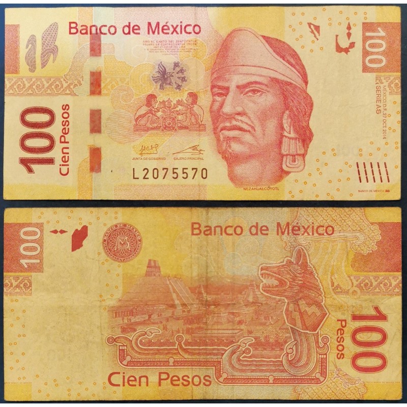 Mexique Pick N°124as, TTB Billet de Banque de 100 pesos 27.10.2014