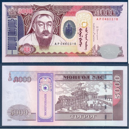 Mongolie Pick N°68c, Billet de Banque de 5000 Togrog 2013