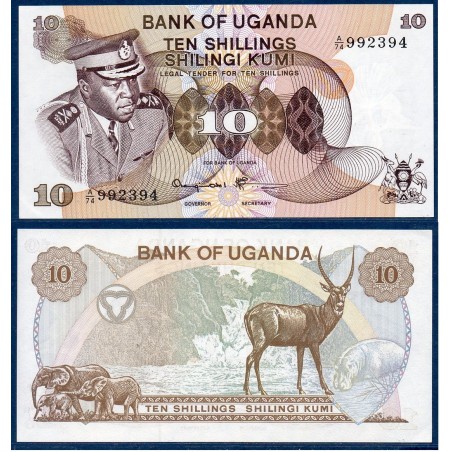 Ouganda Pick N°6c, Billet de banque de 10 Shillings 1973