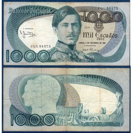 Portugal P.175c, TB, Billet de 1000 Escudos 1981 Pedro V