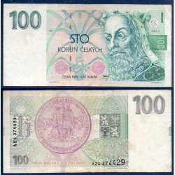 Republique Tchèque P.5a, TTB, Billet de 100 Korun 1993 Karel IV