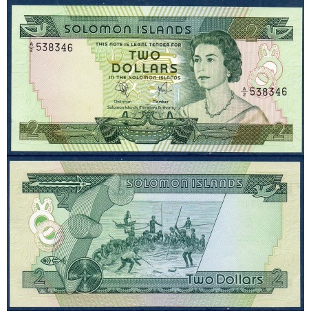 Salomon P.5a, neuf Billet de 2 dollars 1977 Elizabeth II vert