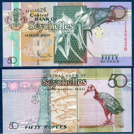 Seychelles P.43, Neuf, Billet de 50 Rupees 2011 Thon