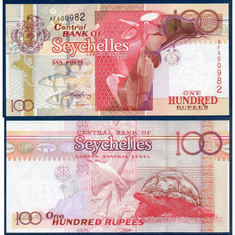 Seychelles P.40c, Neuf, Billet de 100 Rupees 2001 Sternes