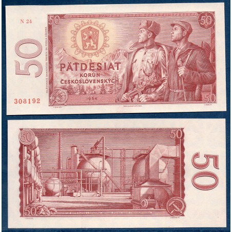 Tchécoslovaquie P.90d, Neuf Billet de 50 Korun 1964 série N