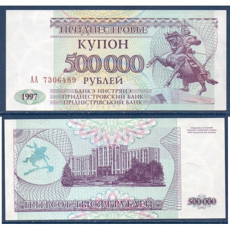 Transnistrie P.33, neuf Billet de 500000 Rubles 1997 violet