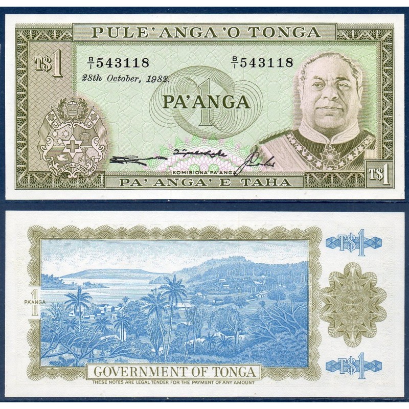 Tonga P.19c, neuf Billet de 1 Pa'anga 1976-1989 Taufa'ahau IV Tupou