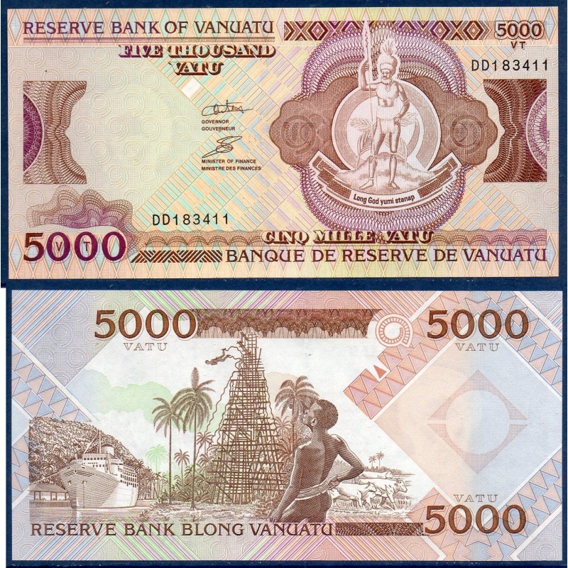 Vanuatu P.15, neuf Billet de 5000 Vatu 2006-2010 paquebots