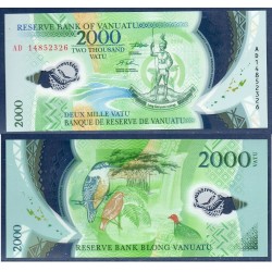 Vanuatu P.14, neuf Billet de 2000 Vatu 2014 oiseaux