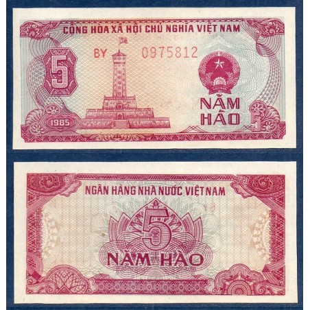 Viet-Nam Nord Pick N°89a, Billet de banque de 5 hao 1985