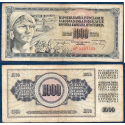 Yougoslavie Pick N°86, Billet de banque de 1000 Dinara 1974