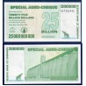 Zimbabwe P.62, Neuf, Billet de 25 milliards de Dollars 2008 Silos