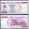 Zimbabwe P.57, Neuf, Billet de 50 millions Dollars 2008 Améthyste