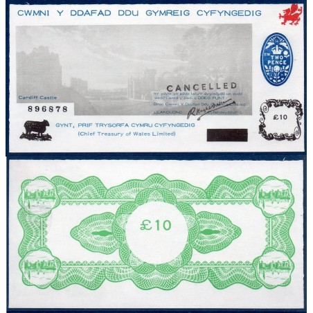 Pays de Galles, Neuf, Billet de 10 pounds 1970 Cardiff