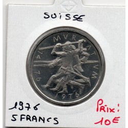 Suisse 5 francs 1976 Sup, KM 54 pièce de monnaie