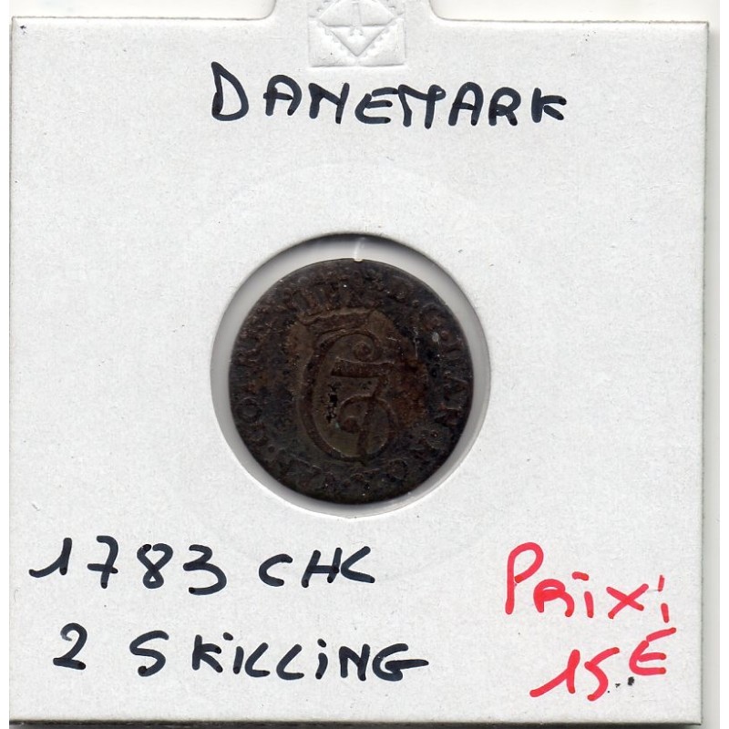 Danemark 2 skilling 1783 TB, KM.631 Christian VII