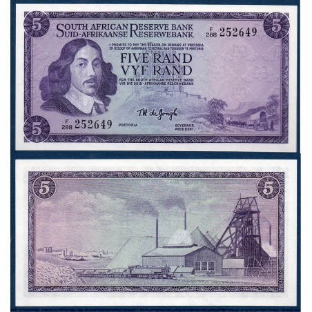 Afrique du sud P.111c, Neuf, Billet  de 5 rand 1976 usine