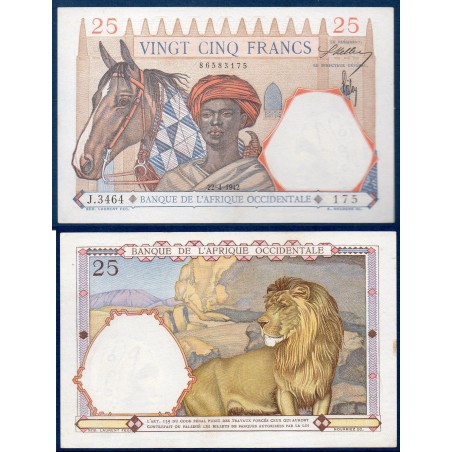 AOF P.27a, Spl Billet de 25 Francs 22.4.1942 Lion