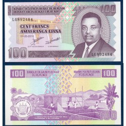 Burundi P.44a, Neuf, Billet de 100 Francs 2010 ouvriers