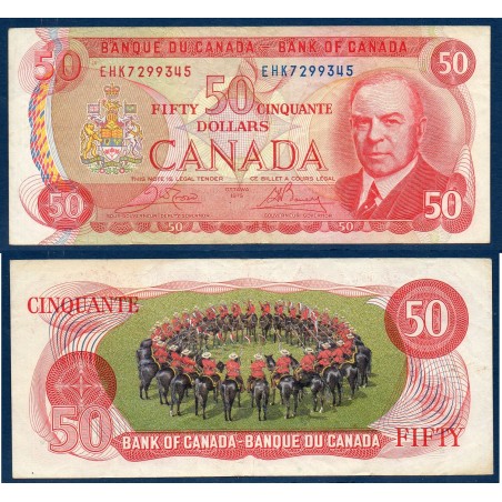 Canada P.90b, TTB Billet de 50 dollar 1975 Police montée