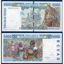 BCEAO P.713Ki Senegal, Neuf, Billet de 5000 Francs CFA 1999 usine