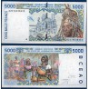 BCEAO P.113Al Cote d'Ivoire, Neuf, Billet de 5000 Francs CFA 2002 usine