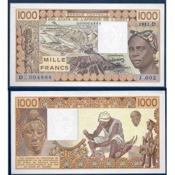 BCEAO P.406Db Mali, neuf, Billet de 1000 Francs CFA 1981 sculpteur